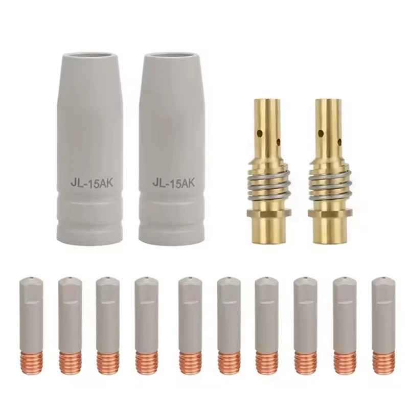 

ABMR-New 15AK Coating Protection Nozzle1.2MM Non-Stick Welding Slag European Airless Gas Protection Protective Sleeve 14Pcs