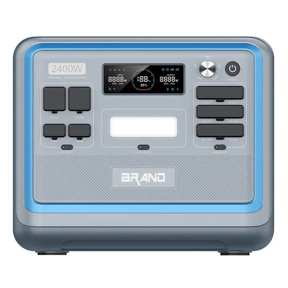 Nick 2026 Nick Emergency Energy Storage Supply Solar Generator Battery Backup Emergency Camping Outdoor 2400W Portable PowerStat