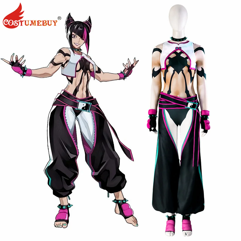 Game SF 6 Fighter Costume Han Juri Cosplay Costume Women Uniform Halloween Carnival Costume Outfits