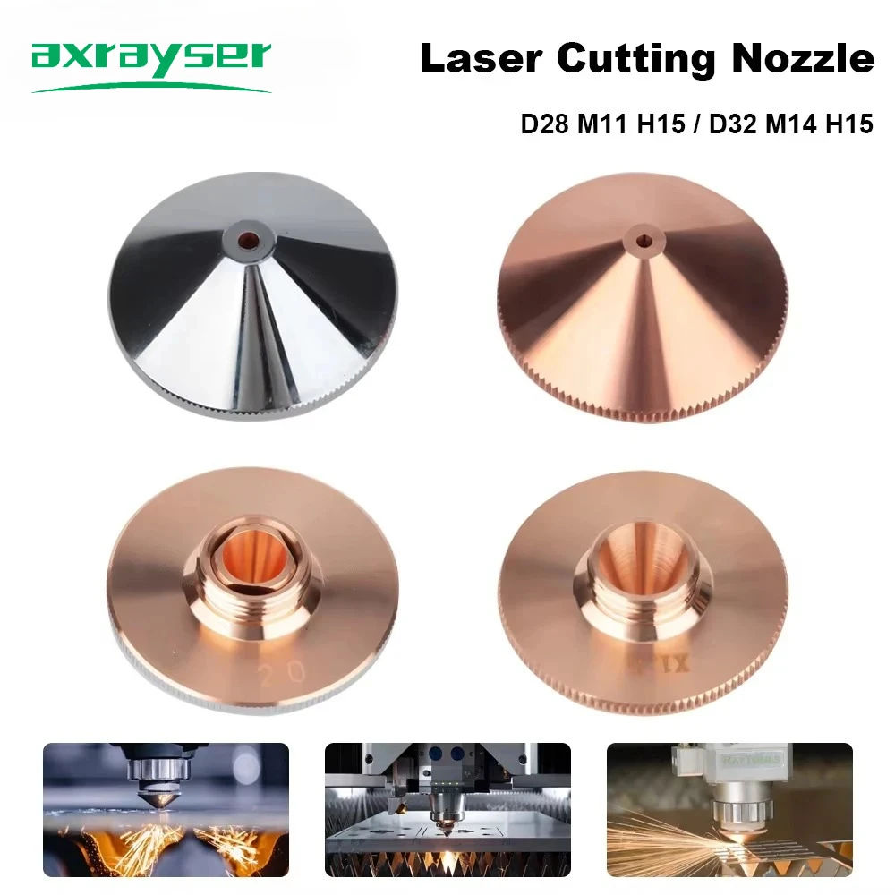 

10pcs Laser Nozzle D28 M11 H15 D32 M14 H15 Single Double Chrome Layers for Raytools Precitec WSX HSG Bodor Laser Cutting Head