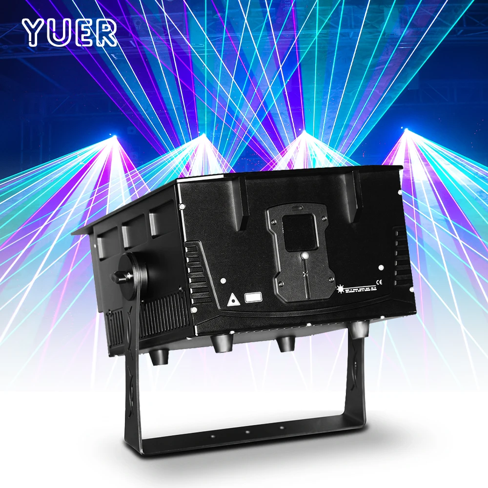 YUER Outdoor Waterproof 20W RGB Full Color Laser Light 35KPPS Animation Effect DMX512 For Dj Disco Party Club Wedding Show