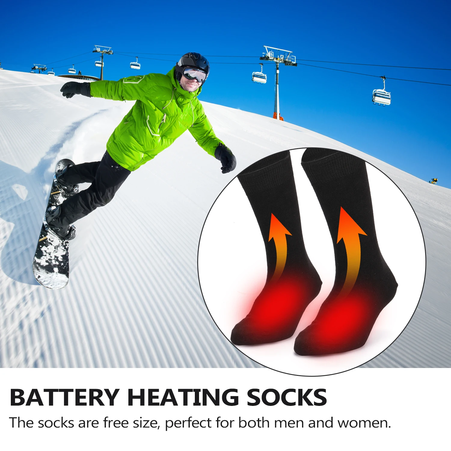 

Electric Heated Socks Battery Powered Cold Weather Heat Socks for Men and Women Outdoor Riding Camping Hiking Motorcycle Warm