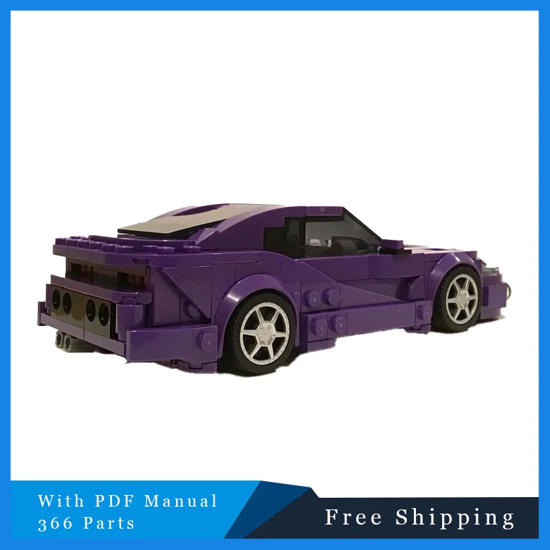 366PTS Paars Luxe Lage Plaat Supercar Technische Modulaire MOC Creatieve Bouwstenen Model Kinderen DIY Set Festival Gift