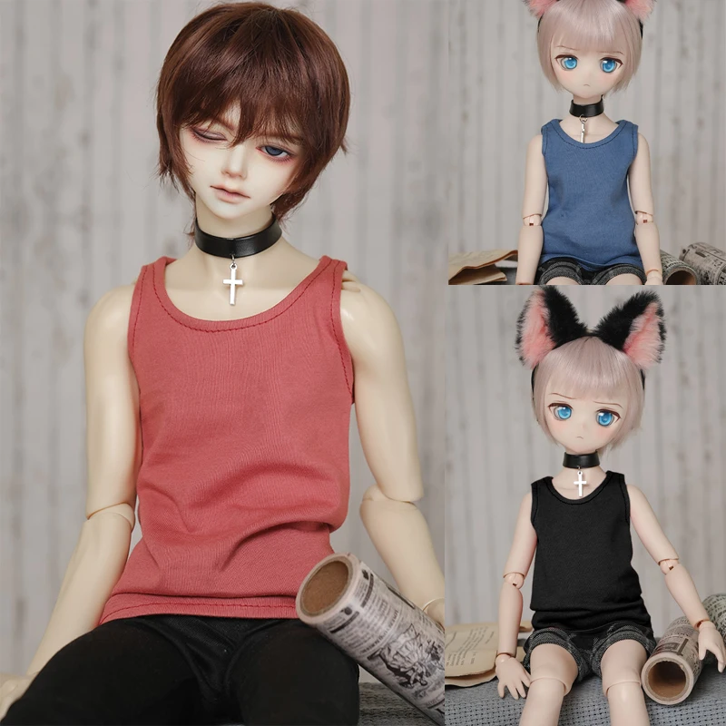 D04-A811 crianças brinquedo artesanal 1/3 1/4 mdd tio boneca bjd/sd boneca acessórios todos os dias all-match colorido simples colete 1 pçs