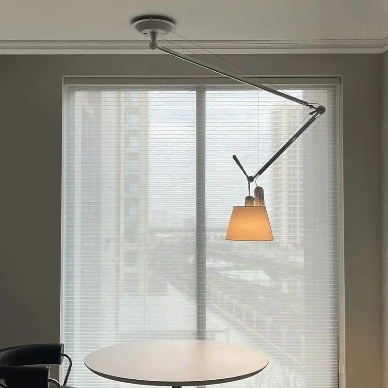 Nordic Modern Ceiling Chandelier LED Light Luxury Rocker Arm Telescopic Chandelier Living Room