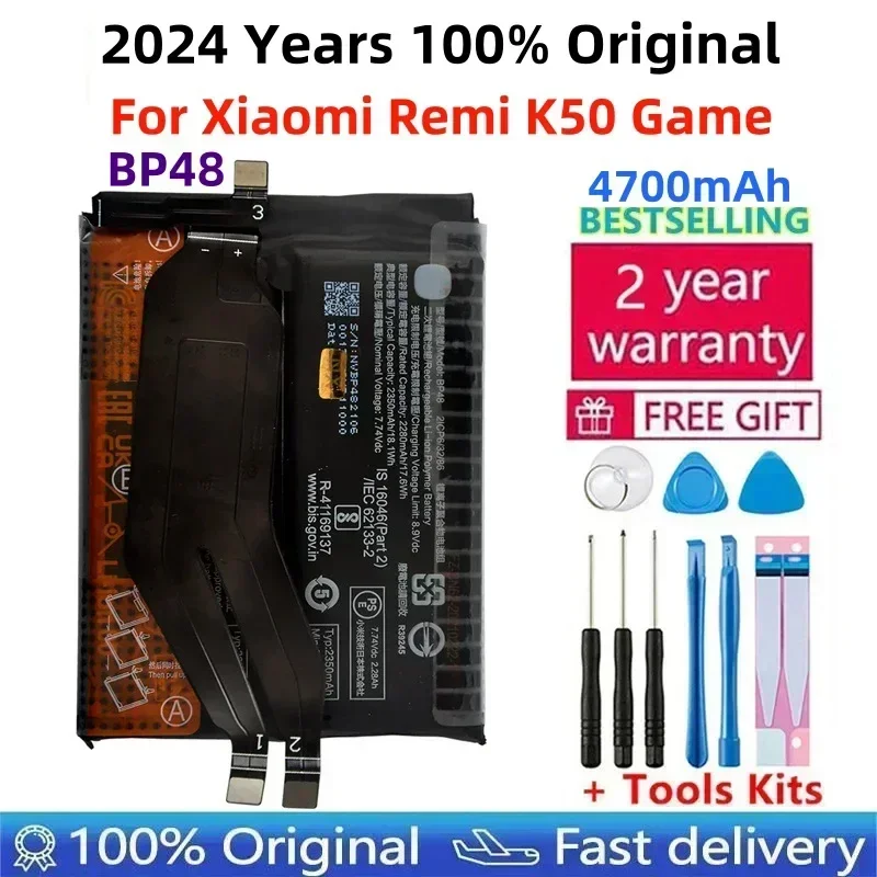 

2024 Years 100% Original BP48 4700mAh Battery For Xiaomi Remi K50 Game Phone Replacement Batteries Fast Shipping