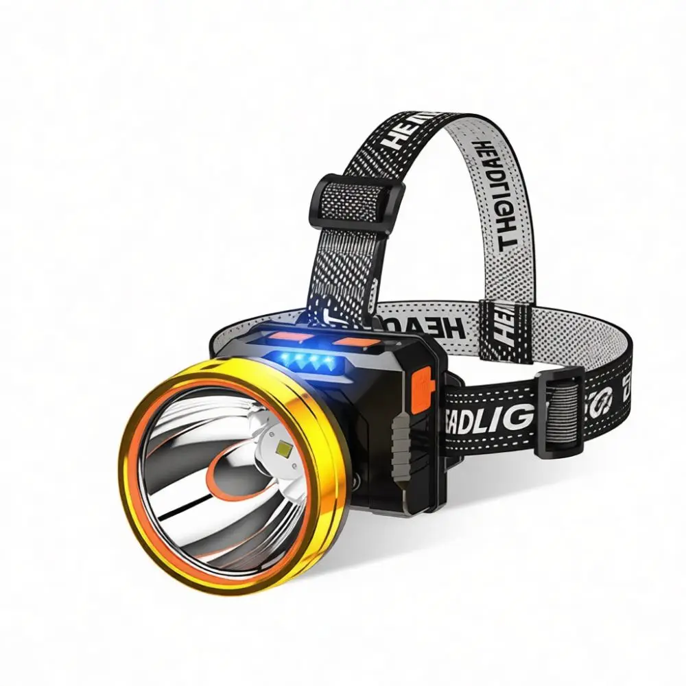 Compact LED Headlamp Outdoor Lighting Tool For Camping Hiking Fishing Rechargeable Waterproof Head Light Powerful Gear Sport