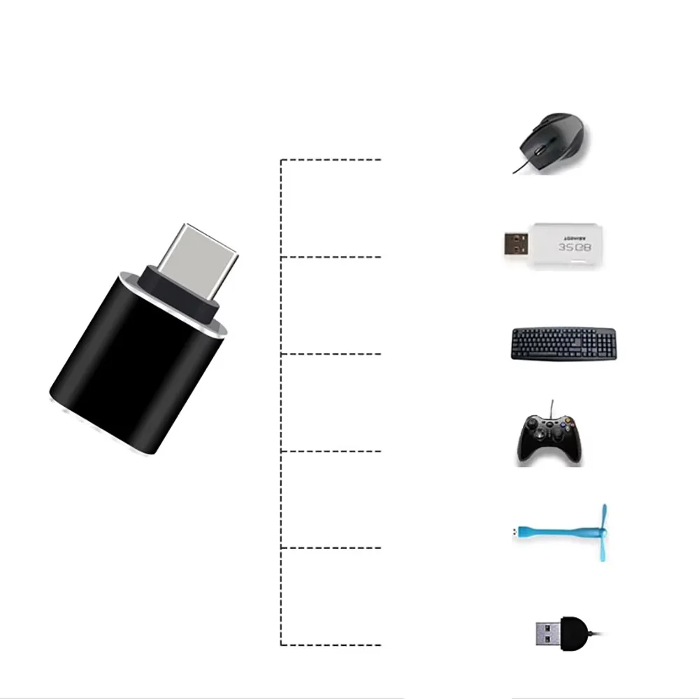 USB3.0 ke Tipe C Adaptor Pria USB A ke Konektor USBC Konverter Tipe C Adaptor Pengisi Daya Mobil untuk Ponsel MacBook