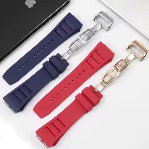 High quality silicone watch bracelet, suitable for Richard Miller RM011 watch accessories, rubber strap 25-20mm