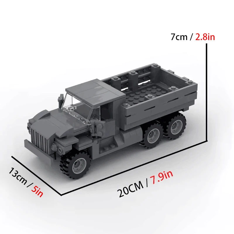 WWII MOC Building Blocks RU 6X6 Military Off road Truck URAL-375 Classic Transport Vehicle Model Children\'s Assembly Brick Toy