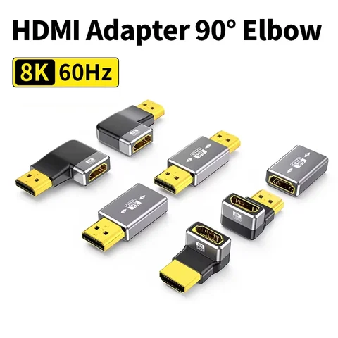 8K HDMI 2.1 Cable Adapter 90 Degree Right Angle Male to Female…