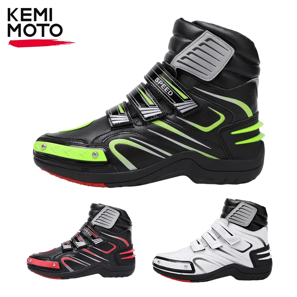 Botas de moto para hombre, equipo de moto anticolisión para ciclismo al aire libre, zapatillas deportivas informales y cómodas para uso diario