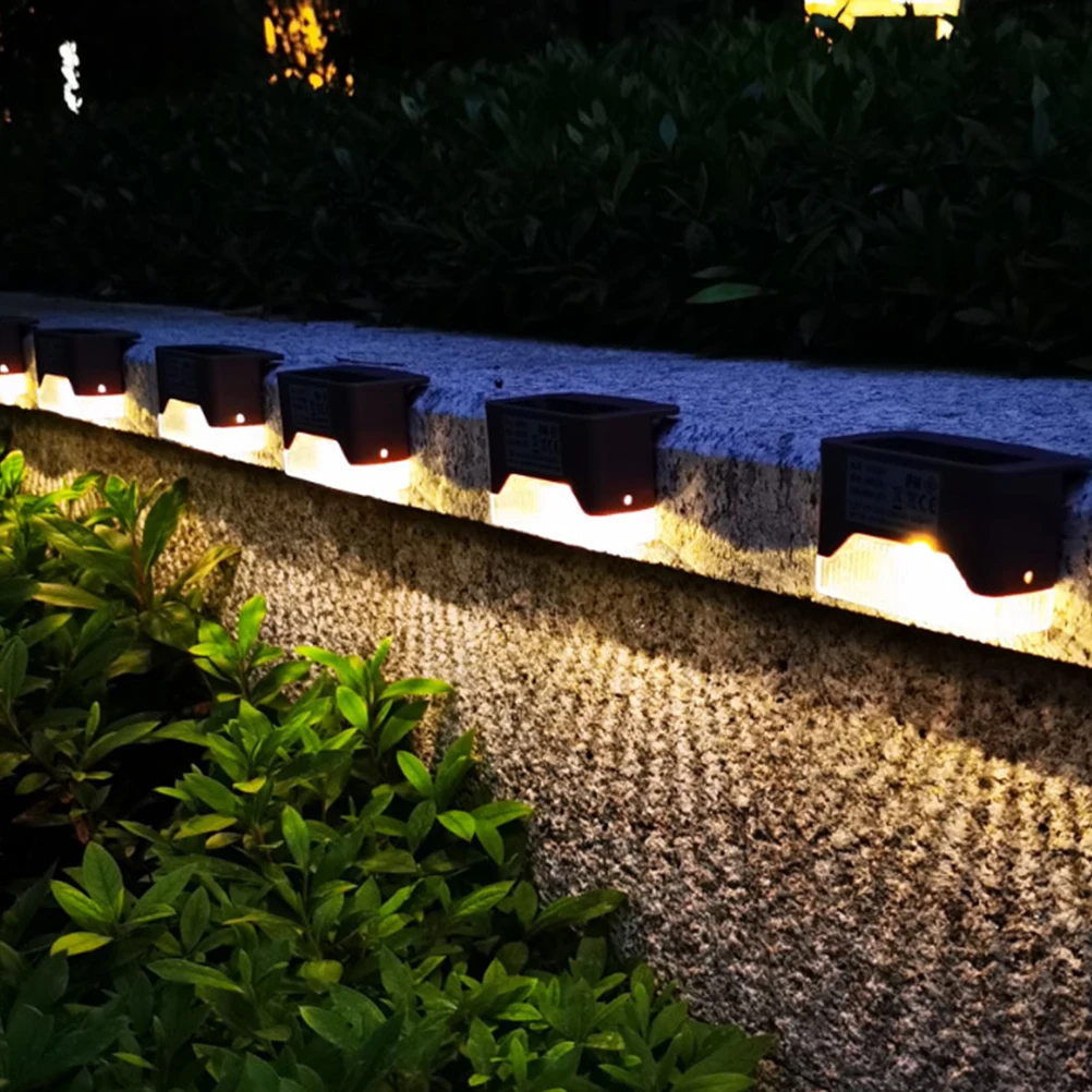 4 set 4 Sets Solar Railing Lights Waterproof Adhesive Led Wall Light Outdoor Garden Lamp Decor Sticky Solar Lamp Durable Bright