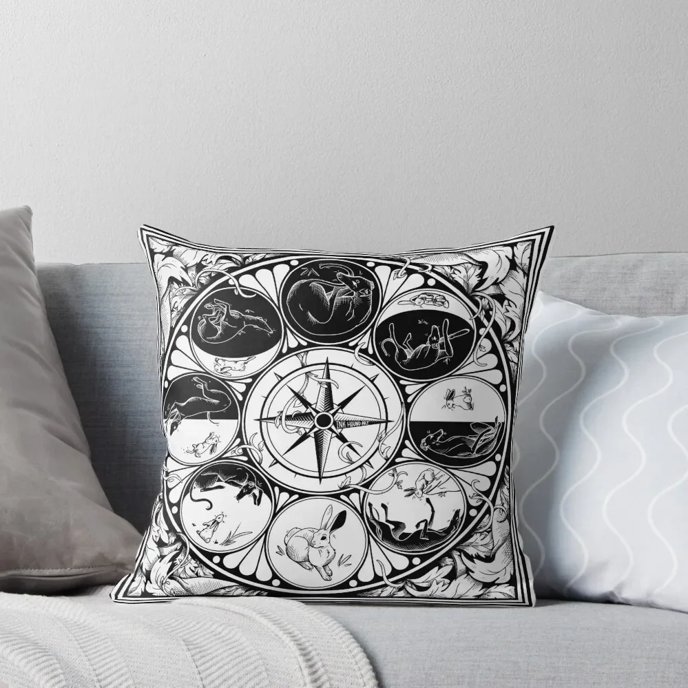 Hound and Hare Moon Phases Throw Pillow Elastic Cover For Sofa Cushions Pillow Cases Decorative pillow