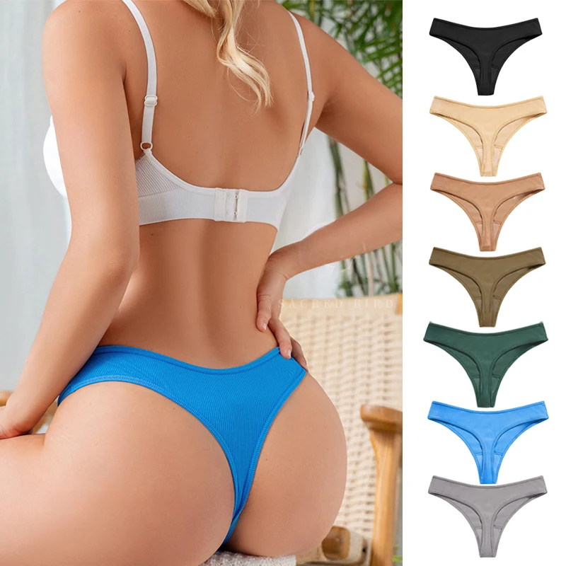 

Breathable Pure Cotton Underwear for Women Solid Color Culotte String Femme T Back Seamless Thong Low-Rise Panties Bragas Mujer