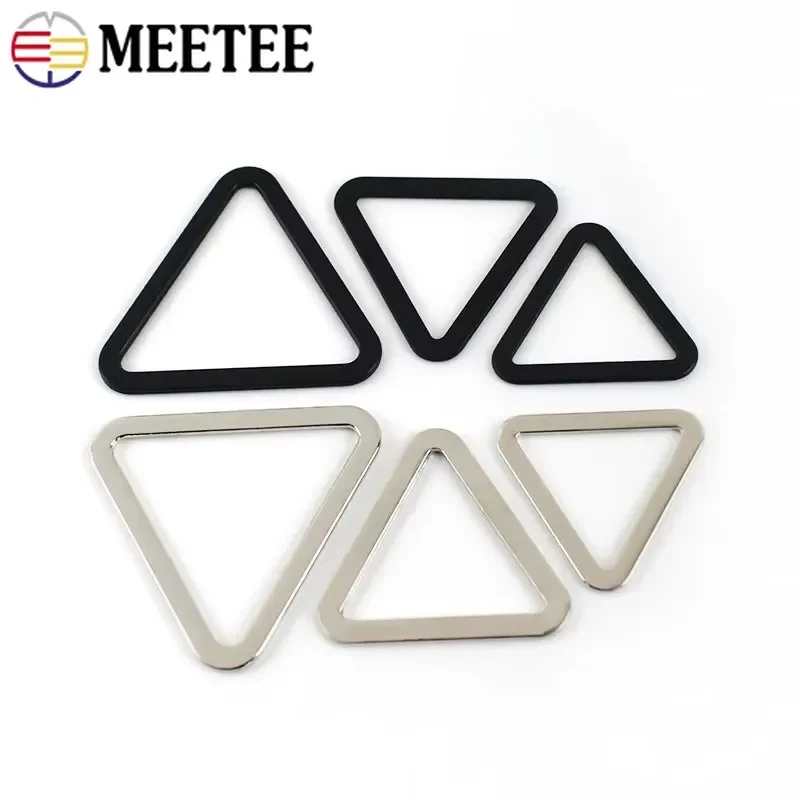 10/20Pcs Meetee 18-40mm Metal Buckles Triangle Rings for Bag Strap Adjust Ring Garment Decoration Button DIY Sewing Accessories