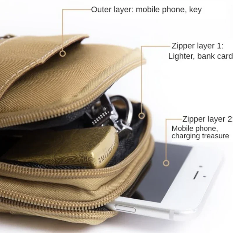 Nylonowa torba męska Outdoor Molle Military Waist Fanny Pack Men Phone Pouch Camping Hunting New Waist Bag EDC Gear Purses