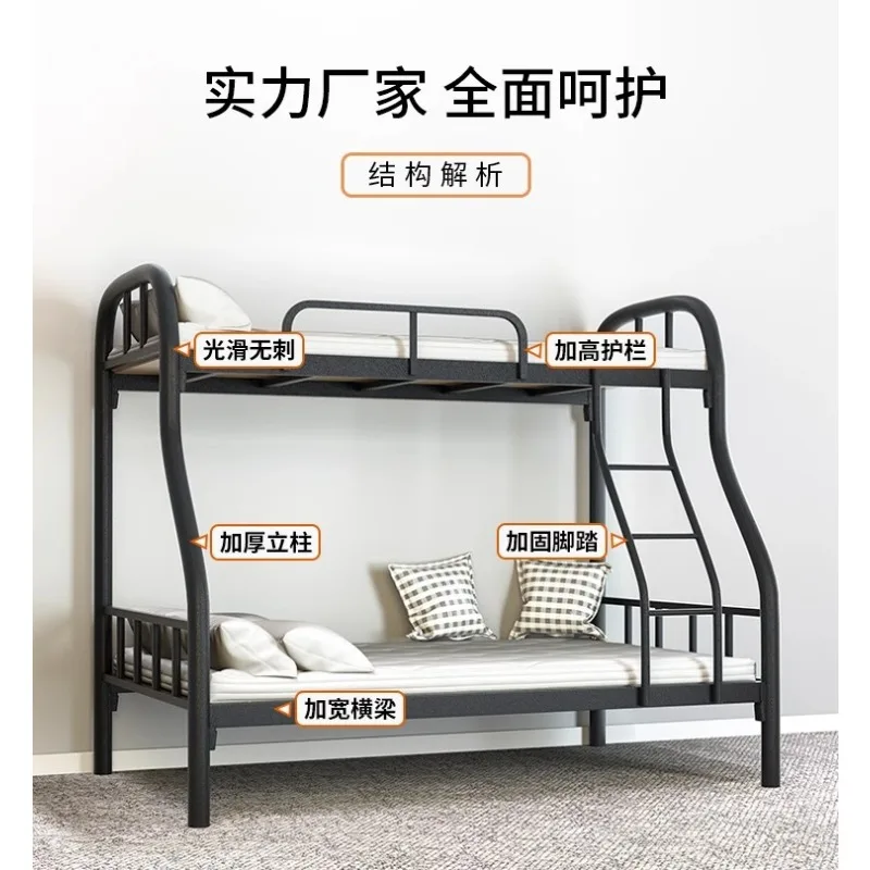 Modern Metal Bunk Bed with Twin Ladders and Safety Guardrail for Boys Girls Teens Kids Bedroom School & Hotel Use