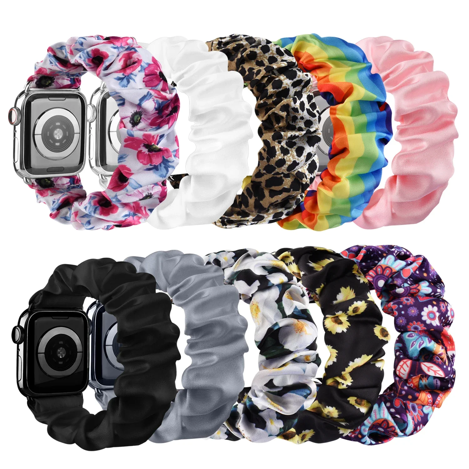 Elastic Scrunchie Strap For Apple Watch Ultra 49mm 7 8 41mm 45mm Band Loop Bracelet For iWatch 6 5 4 3 38mm 42mm 40mm 44mm band