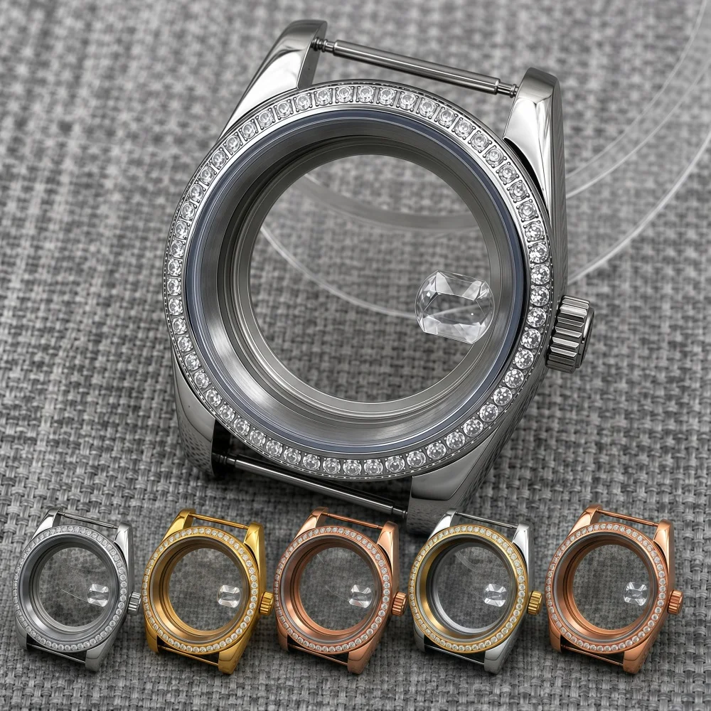 

LARIMOKER 36mm 39mm Luxury Diamond watch case suitable For NH35 NH36 ETA PT5000 movements stainless steel sapphire crystal