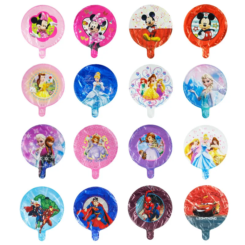 

50pcs 10inch Disney Super Hero Ballons Spiderman Mickey Minnie Balloons Princess Birthday Party Decoration Kids Avenger Balons