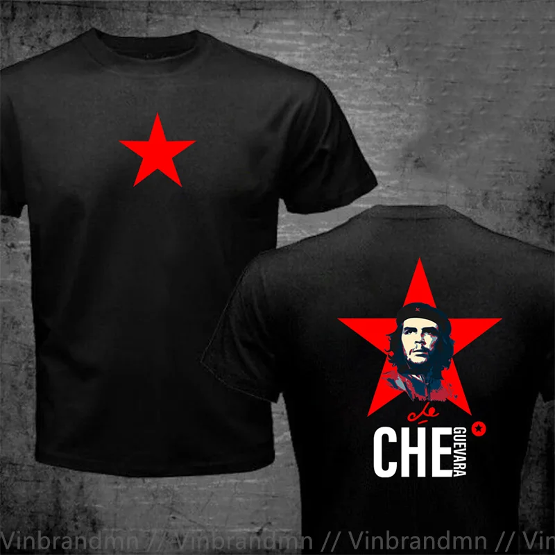 Cuban Leader T Shirts for Men Red Communist Star Cuba Men T-Shirt Che Guevara Marx Communism Cool Casual Pride T Shirt Man Shirt