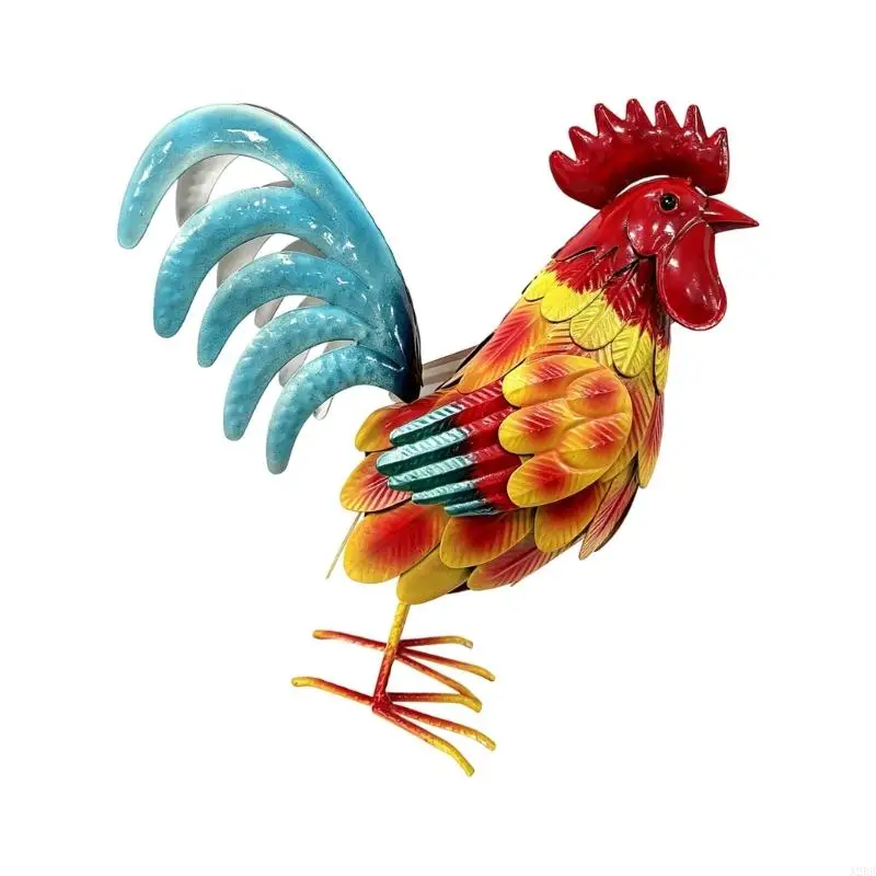 A2BB Lovely Iron Rooster Ornaments Decoration Chicken Garden Stake Backyard Lawn