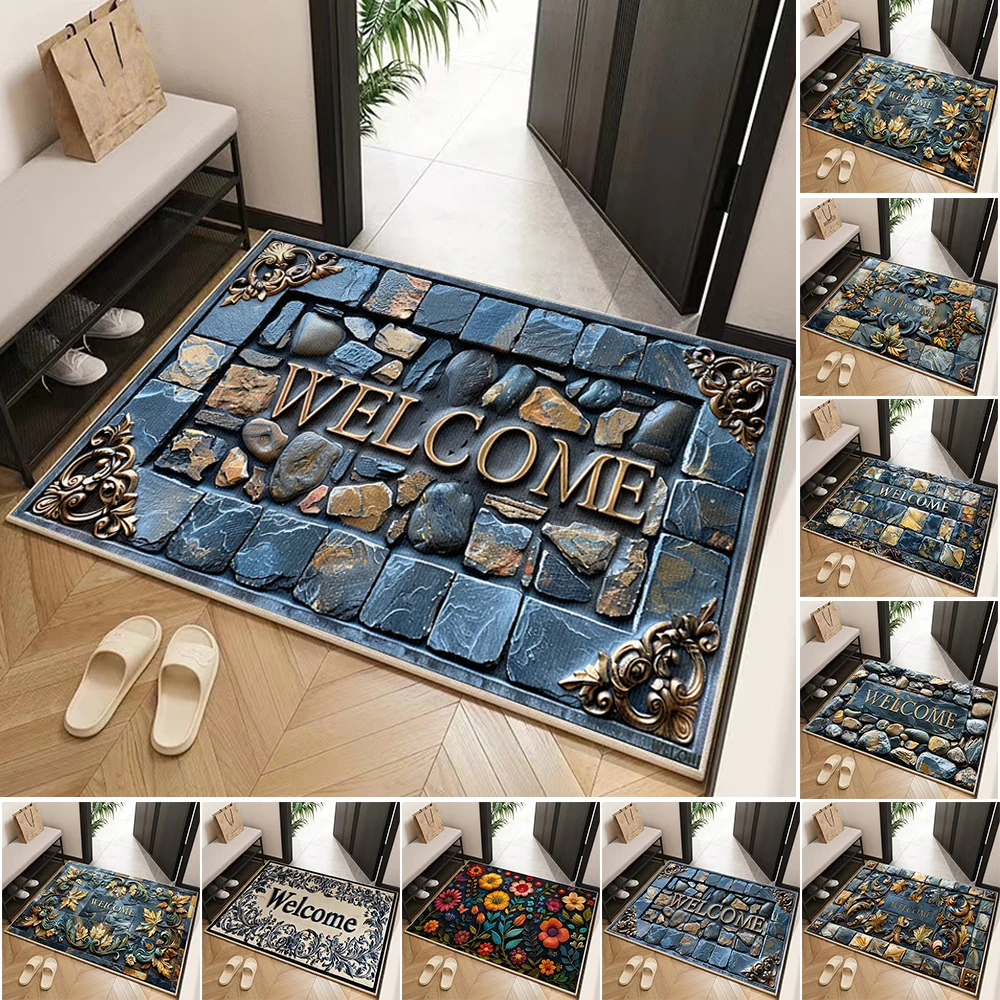 

Entrance Carpet 3D Welcome Anti Slip Door Mat Absorbent Floor Mat Household Floor Rug Washable Luxury Small Rugs for Bedroom카펫