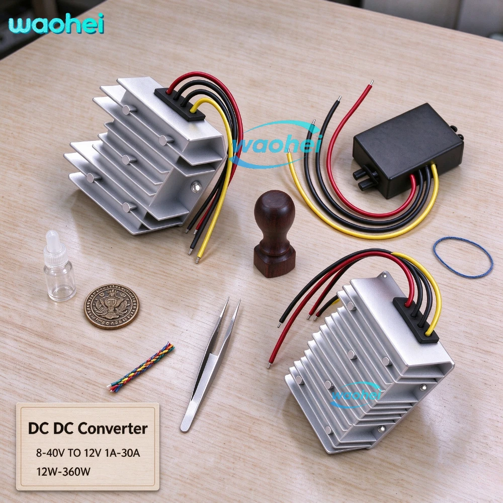 Step Up/down DC Power Converter Buck Boost Voltage 8-40V TO 12V 1A 2A 3A 4A 6A 10A 15A 20A 25A 30A Regulator Car Power Supply