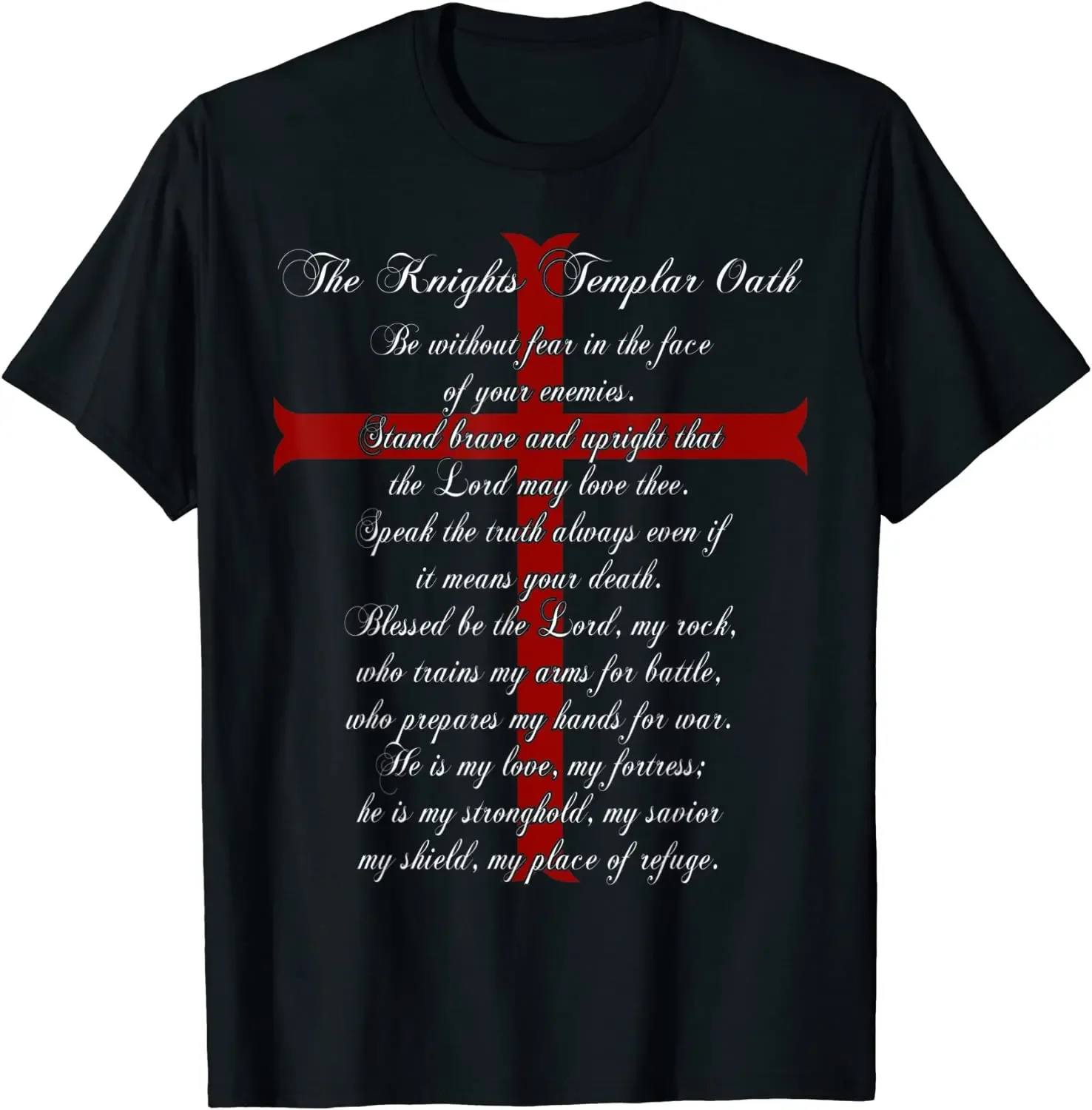 Crusader Christ Cross Knights Templar Oath T-Shirt 100% Cotton O-Neck Summer Short Sleeve Casual Mens T-shirt Size S-3XL