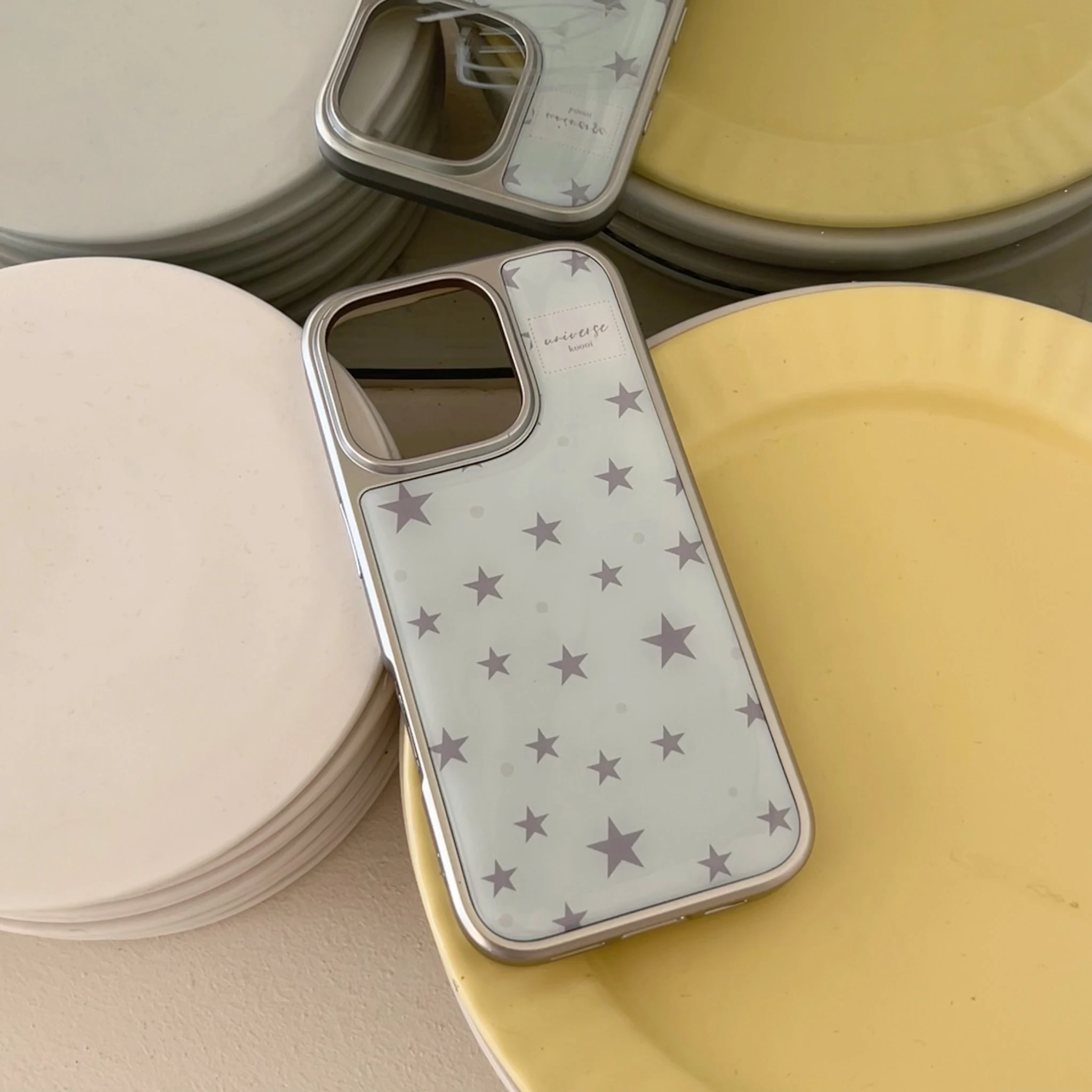 Full Screen Little Stars Light Blue Phone Case for iPhone 16 16Pro 16Promax 15 15Pro 15Promax 14 14Pro 14Promax 13
