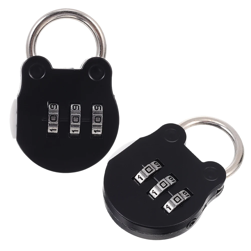

2pcs Locker Combination Padlock for Travel Suitcase Cabinet Cartoon Design Baggage Lock Portable Door Lock Password Box Storage