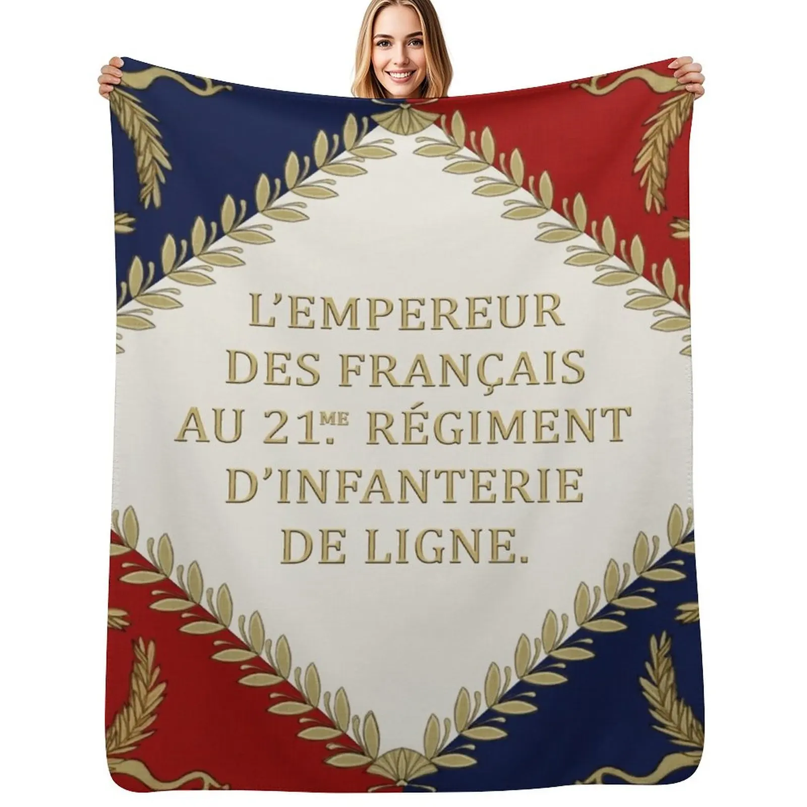 

Napoleonic French regimental flag '21me' 1804 Throw Blanket Decorative Sofas Hairys Blankets For Baby Blankets