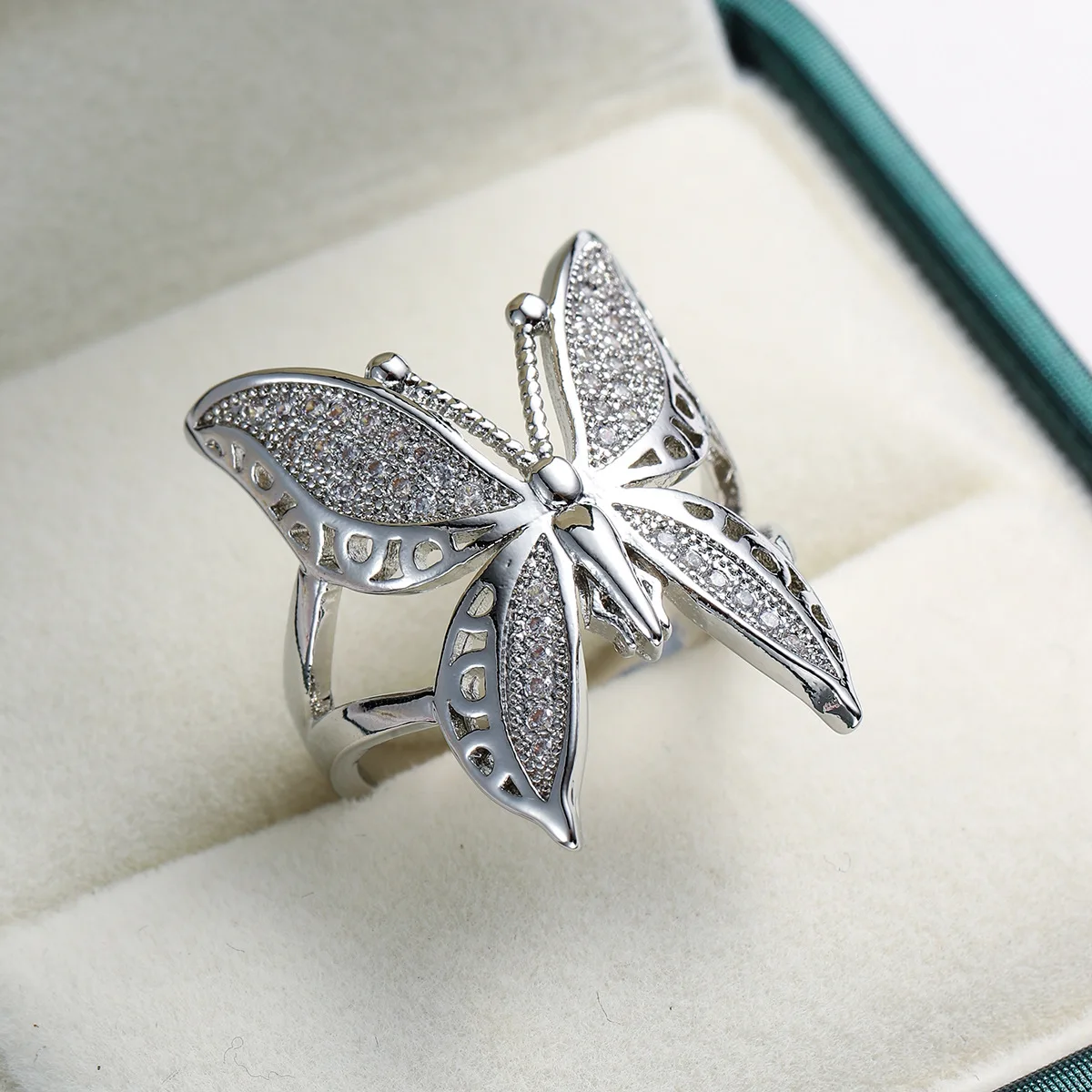 Fashion Female Rings 925 Sterling Silver Hollown Butterfly Shaped Opening Rings for Women Promise Love Wedding Jewelry Anillos