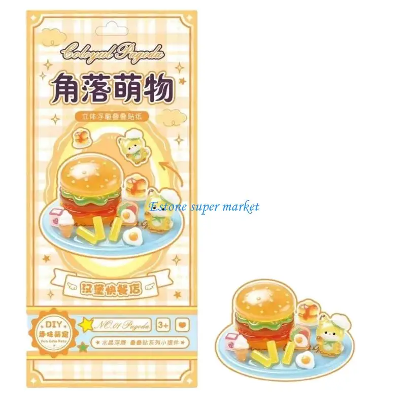 090B Unique 3D Stacking Relief Stickers Cartoon Resin Decorative Stickers For Notebooks And Phone Cases Creative Gift