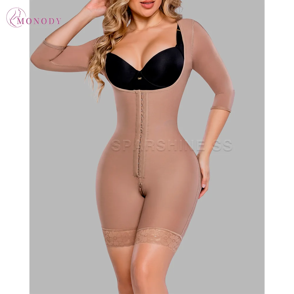Fajas Body de manga larga para mujer, ropa moldeadora Invisible, lencería con Control de barriga, ropa interior de compresión moldeadora de cuerpo completo adelgazante