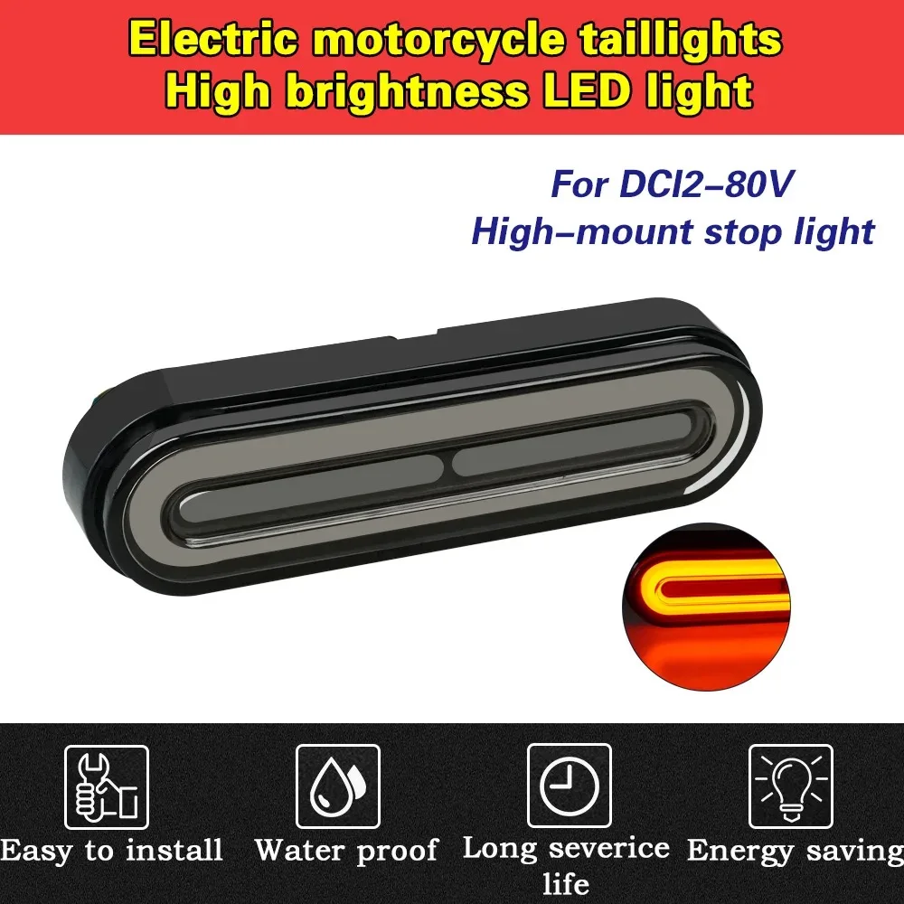 3 in 1 Motorcycle LED Tail Lights Red+Yellow Rear Brake stop lamp with turn signal light DRL For Motorbike Dirt Pit bike ATV UTV