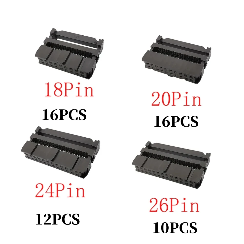 FC 6/8/10/12/14/16/18/20/24/26/30/34/40/50 دبوس 2.54 مللي متر الملعب أنثى رأس IDC موصل مقبس لكابلات الشريط 1.27 مللي متر