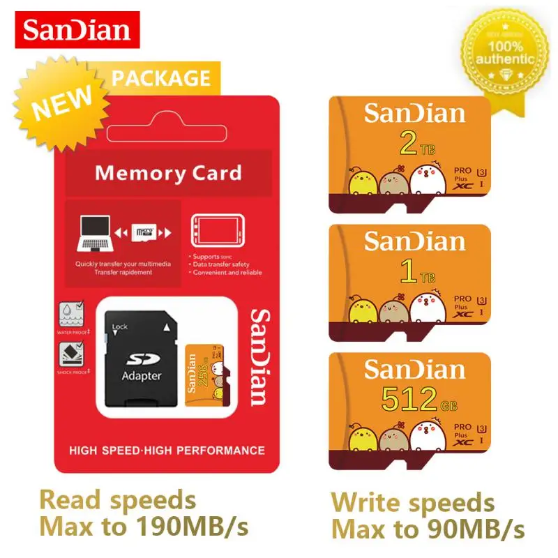 Original Micro TF SD Card 2TB 1TB 512GB 256GB A1 C10 TF Card Usb Flash 32GB Memory Card 100mb/s For SD Adapter Phone Ps4 Camera