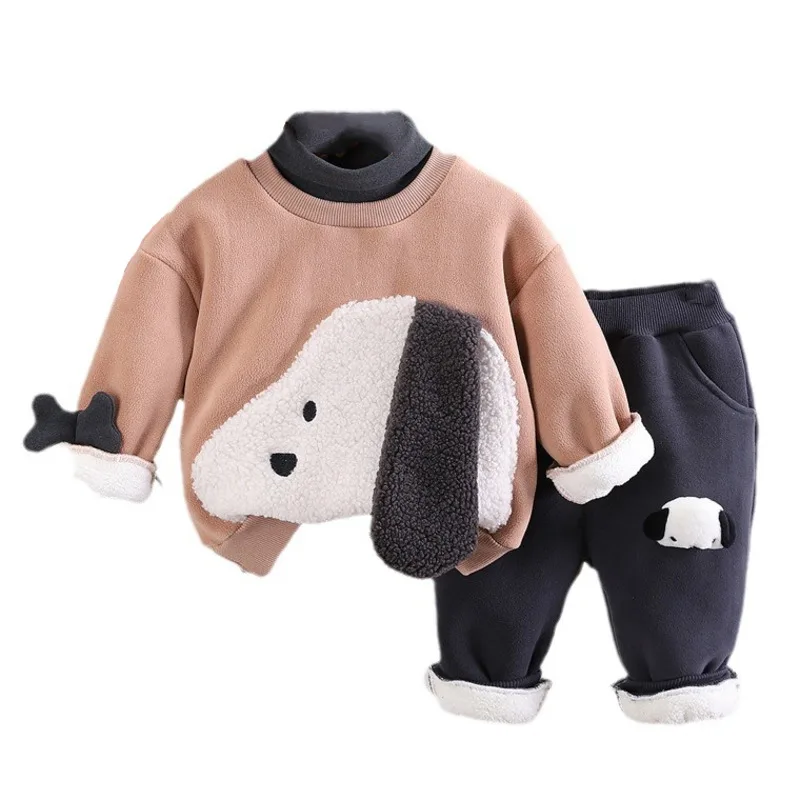 

New Winter Fashion Baby Girls Clothes Suit Children Boys Casual Thicken T-Shirt Pants 2Pcs/Sets Toddler Costume Kids Tracksuits