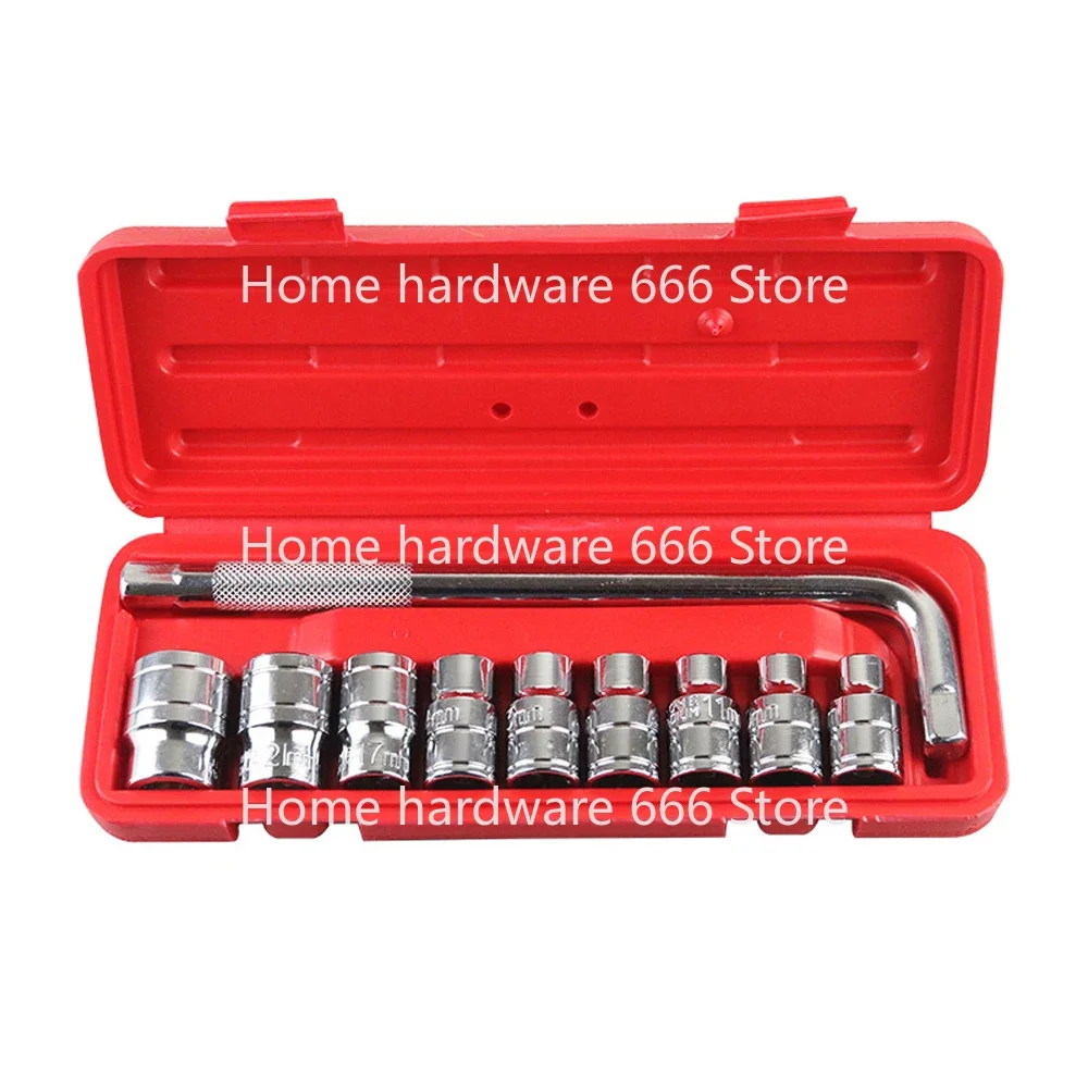 10 Piece Chrome Vanadium Steel Sleeve Set Car Repair Combination Tool