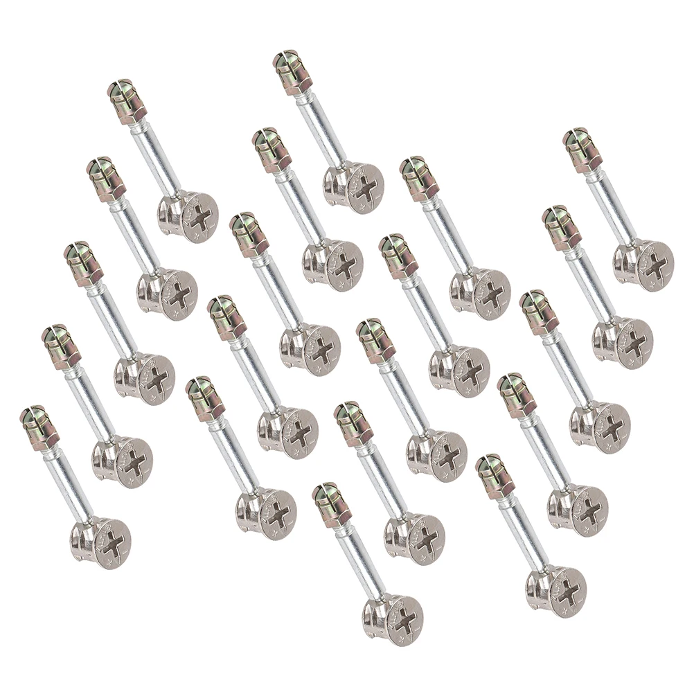 

20Sets Cam Lock Fittings Furniture Connector Eccentric Cam Bolt Pre-Inserted Nut Cabinet Drawer Panel Connecting Hardware