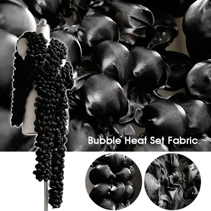 

13x130cm Grape Bubble Elastic Heat Set Fabric Gloss Satin Styling Material DIY Sew Wedding Dress Clothing Supplies