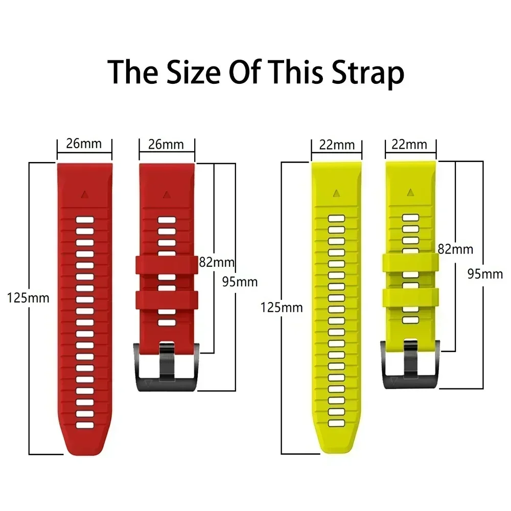 22 26mm QuickFit Bracelet Strap For Garmin Approach S70 47mm Instinct 2X Forerunner 965 955 945 935 Epix Pro Silicone Wristband