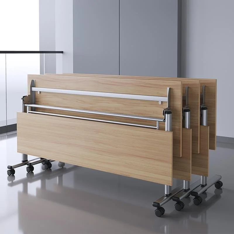 Folding conference table movable activity splicing strip table foldable training table and chair combination