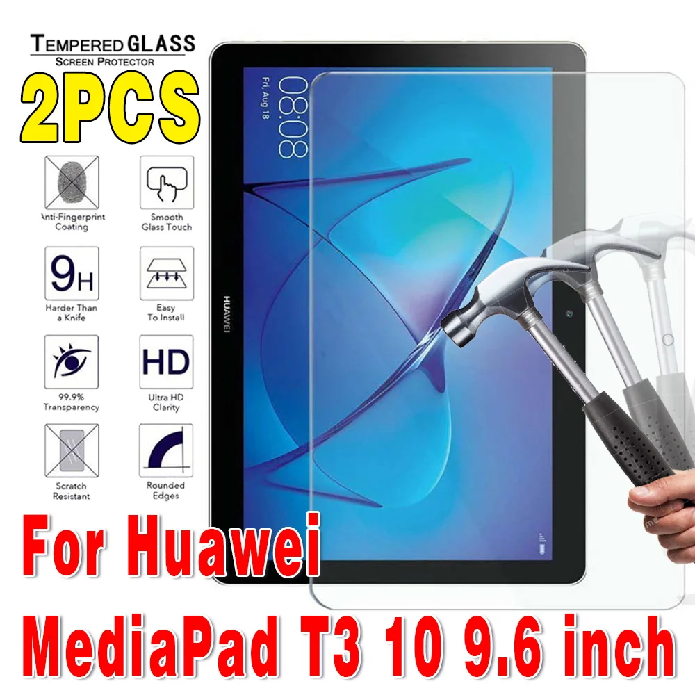 2 Pcs Tempered Glass for Huawei Media Pad T3 10 Screen Protector Tablet 9.6