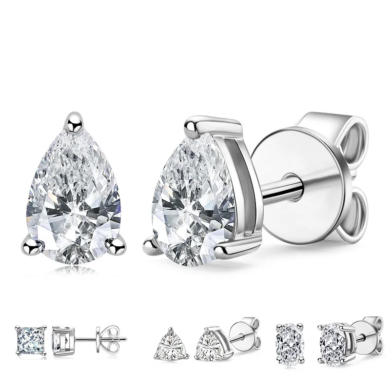 

Apaison Sparkling VVS1 Moissanite 925 Sterling Silver Prom Party Jewelry Gift Studs Earrings For Woman