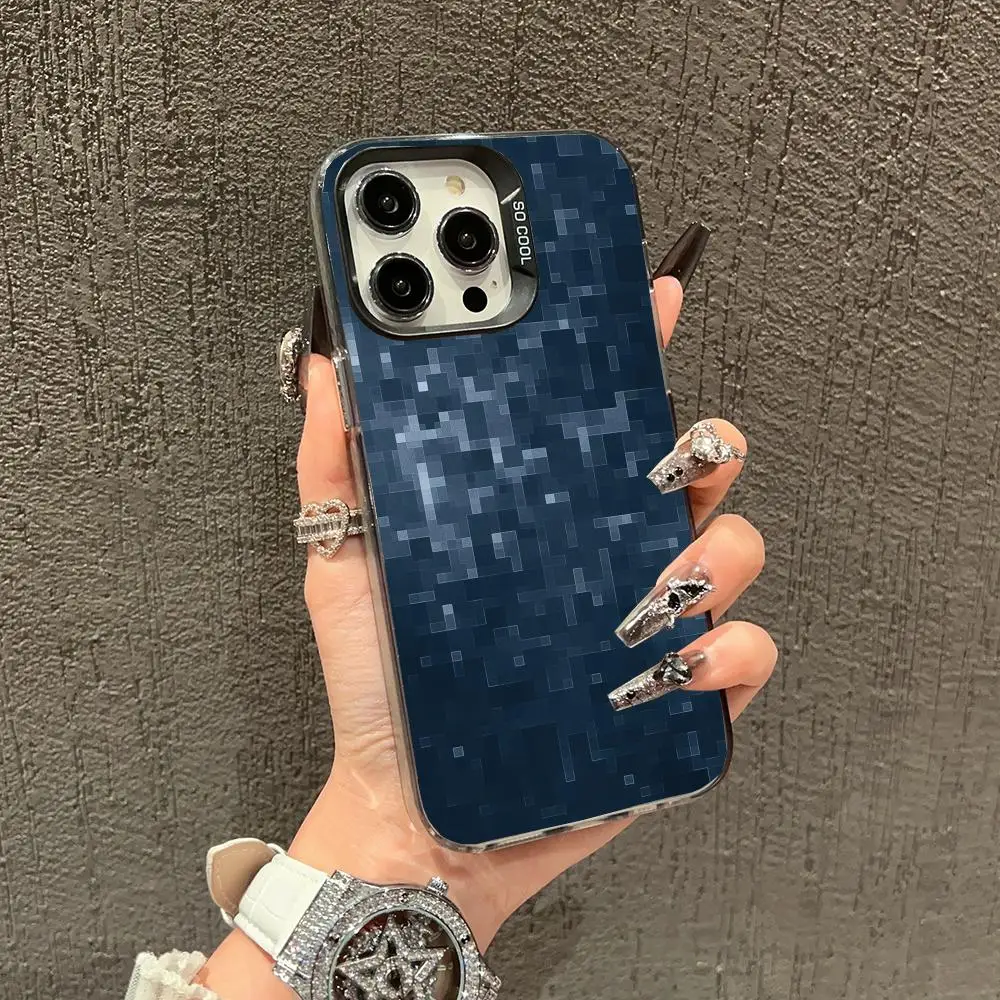

Spliced pattern design phone case for iPhone 16 15 14 13 12 11 Pro/ Max/Plus shock-proof rear cover anti-fingerprint