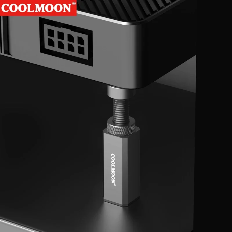 COOLMOON Suporte de placa gráfica espiral telescópica com base magnética para chassi ATX M ATX ITX
