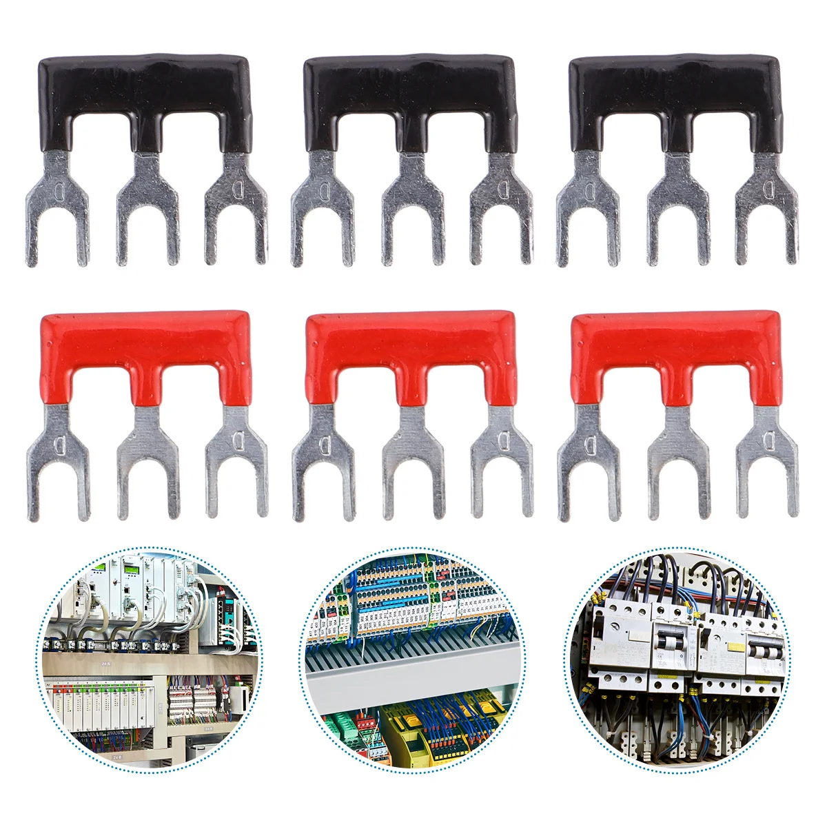 

20pcs Tb1503 Double Row Screw Shorting Red Black For Wiring Blocks Jumper Connectors Terminal Block Jumpers Shorting Strip